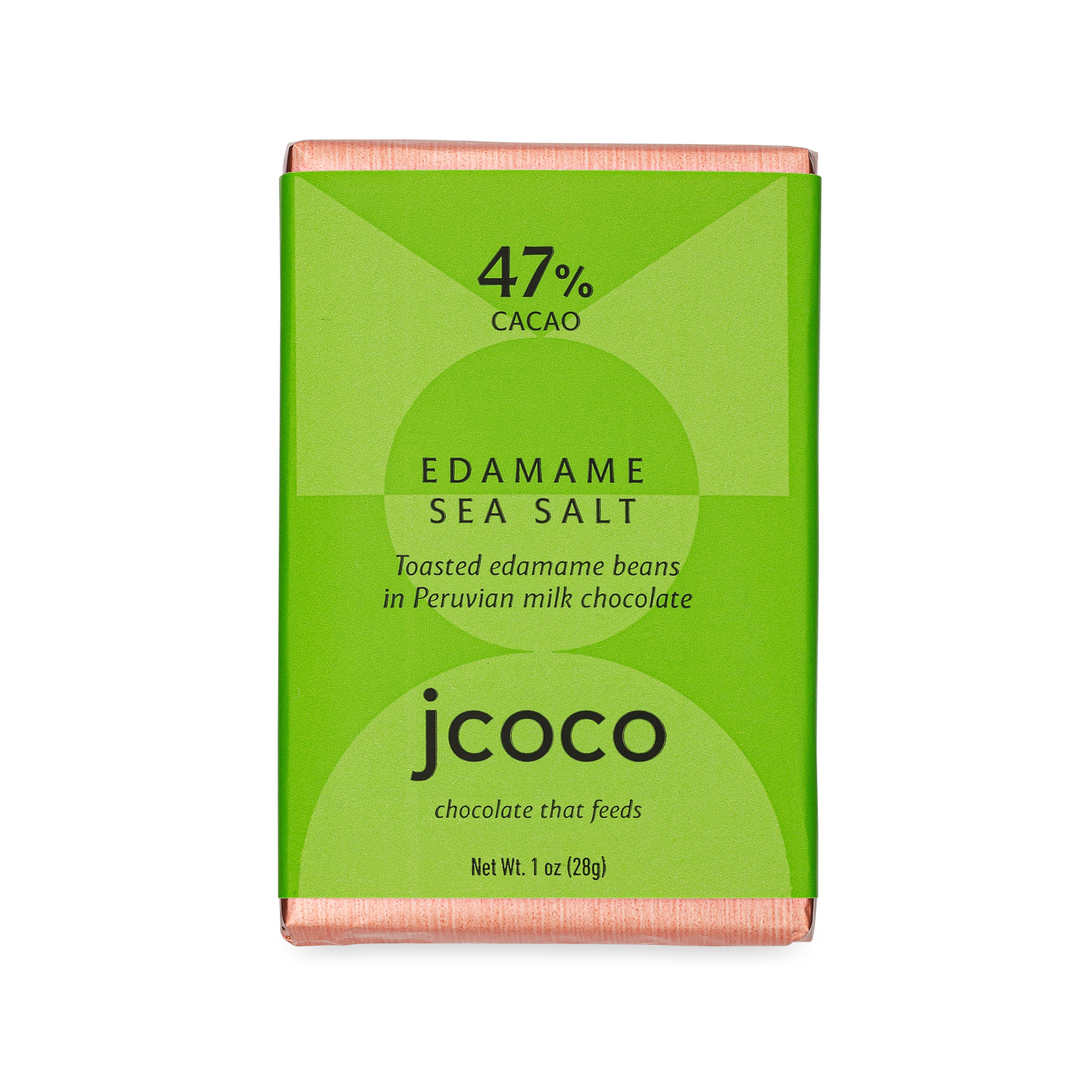 1oz 47% Cacao Edamame Sea Salt chocolate bar