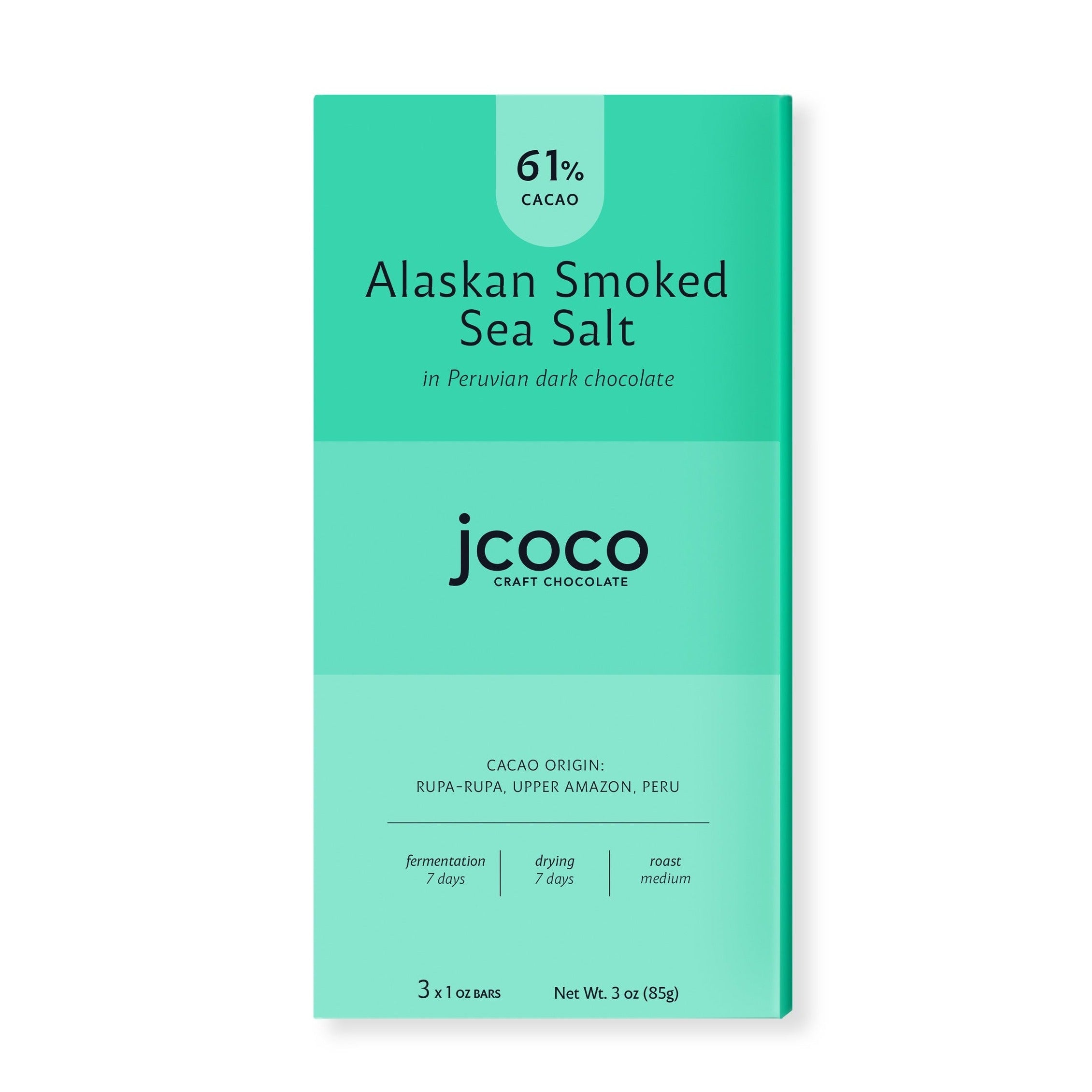 jcoco alaskan Smoked Sea Salt Dark Chocolate Bar 3oz