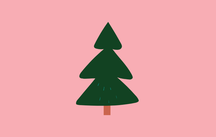 tree illustration with pink background
