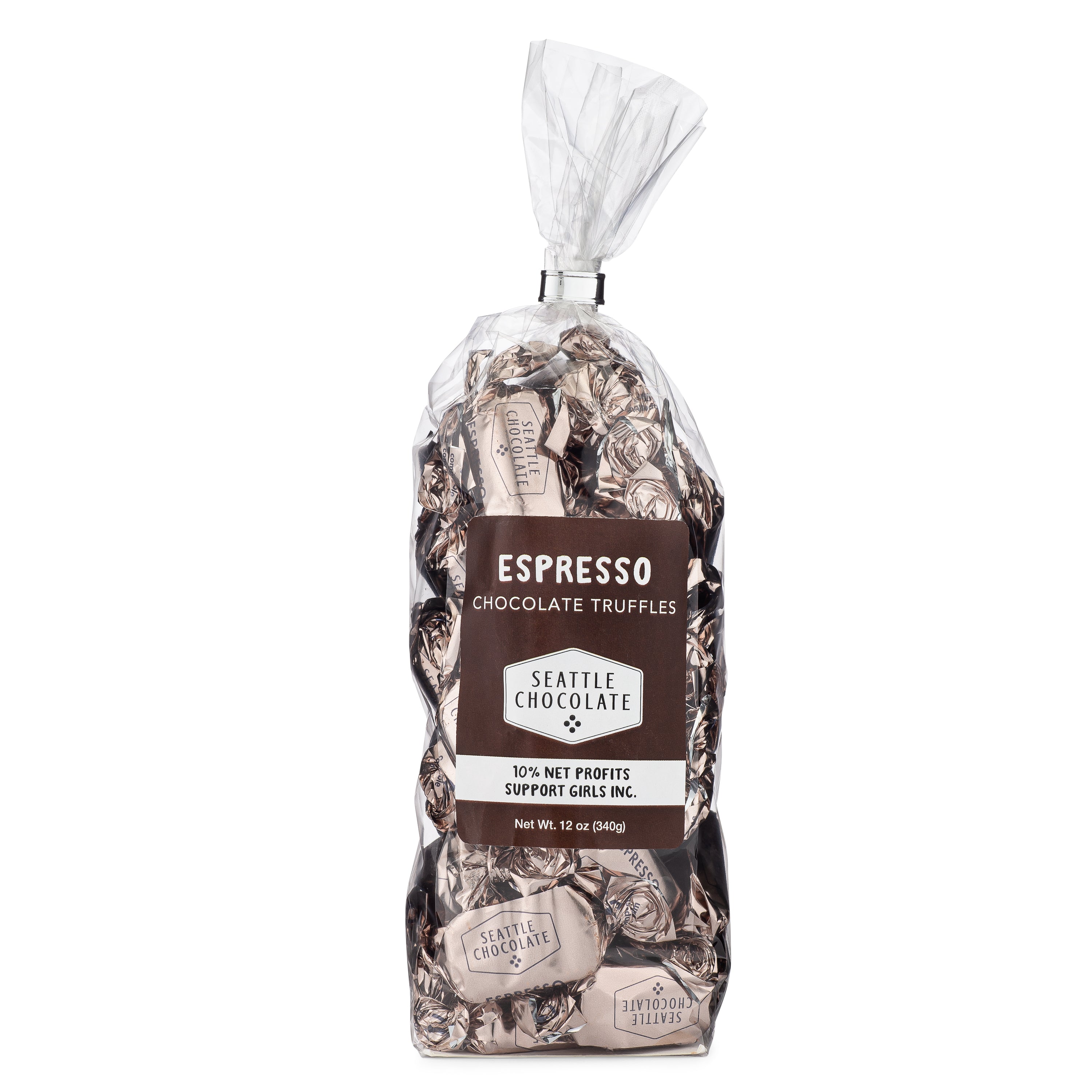 12 oz. espresso chocolate truffles chocolate gift bag