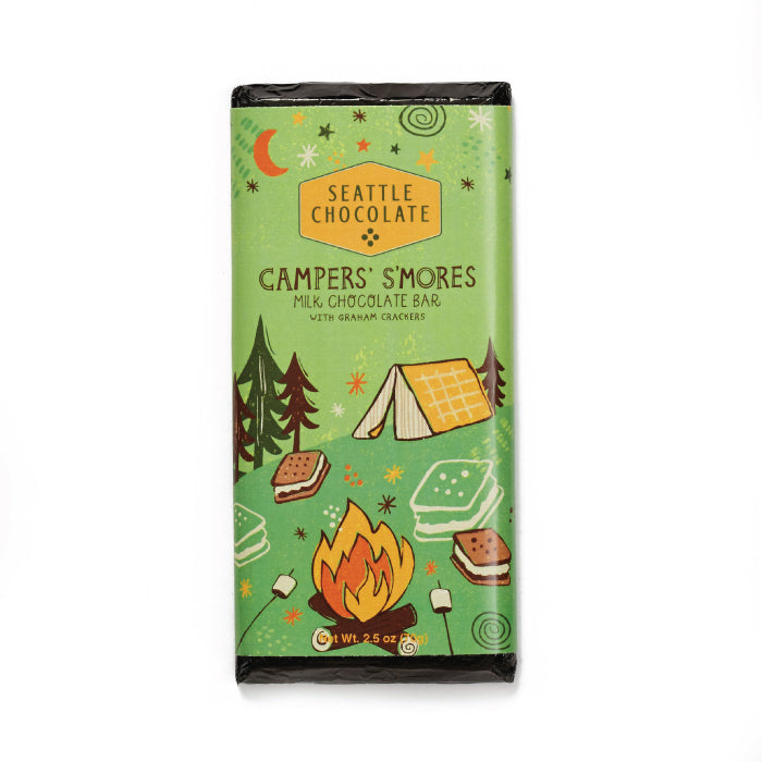 Seattle Chocolates milk chocolate and marshmallow Camper S'Mores truffle bar