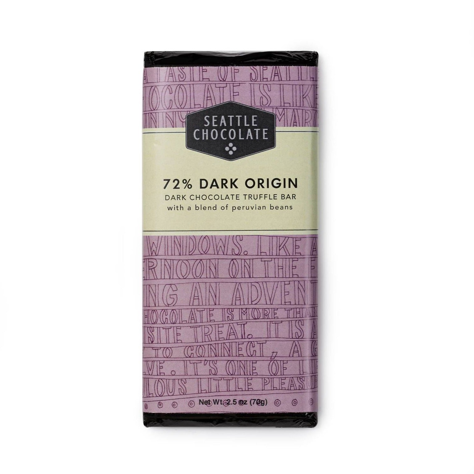 Rich and creamy dark chocolate truffle bar with fruity notes
