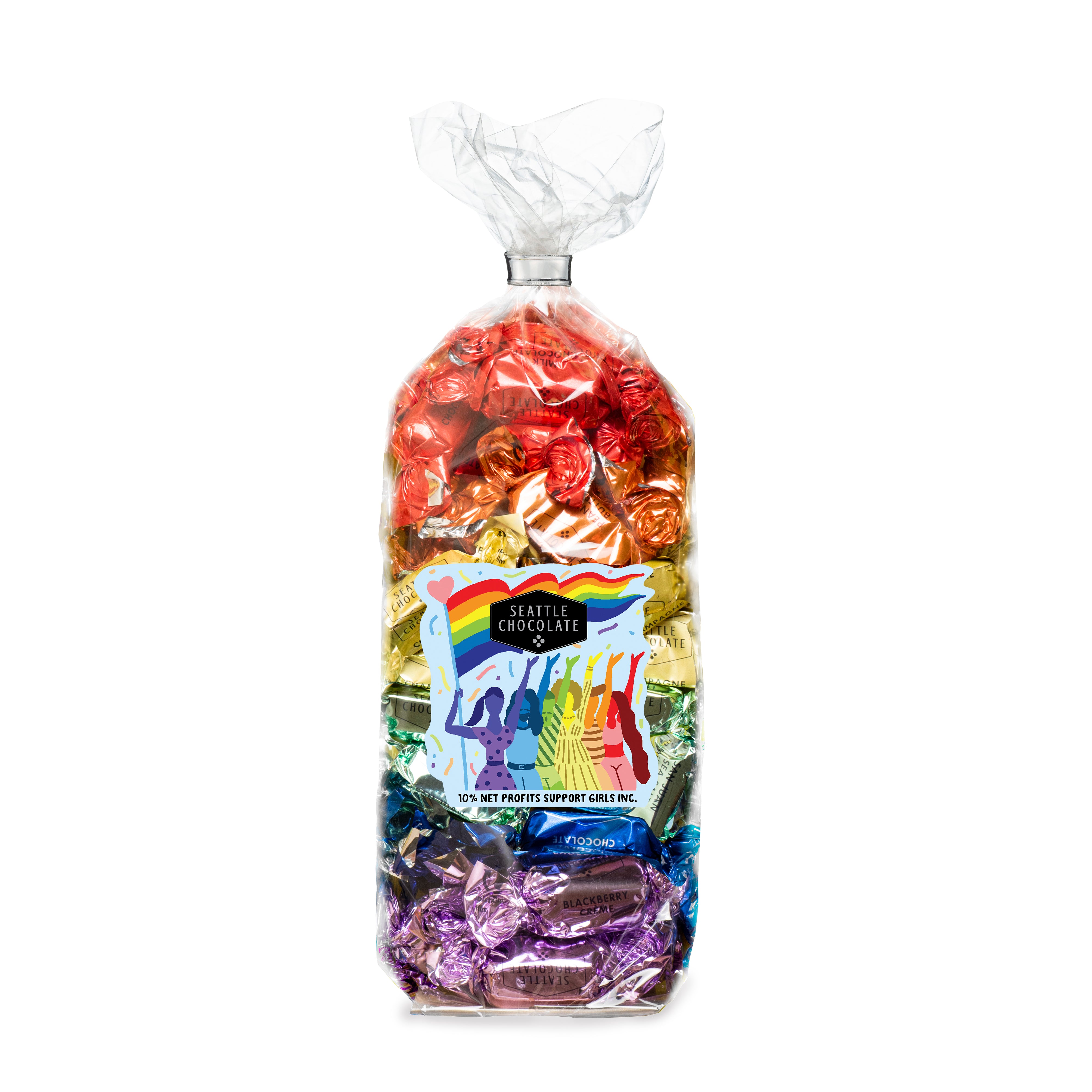 12oz Rainbow pride assorted chocolate truffle gift bag